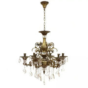 SANSSOUCI Magno Lustre en cristal, 6xE14, diamètre 60 cm, laiton antique