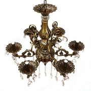 SANSSOUCI Magno Lustre en cristal, 6xE14, diamètre 60 cm, laiton antique