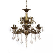 SANSSOUCI Magno Lustre en cristal, 6xE14, diamètre 60 cm, laiton antique