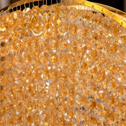 Lustre en cristal Ander, 8*E27, or, métal et cristal