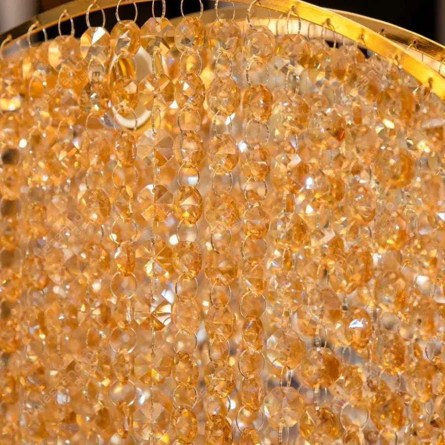 Lustre en cristal Ander, 8*E27, or, métal et cristal