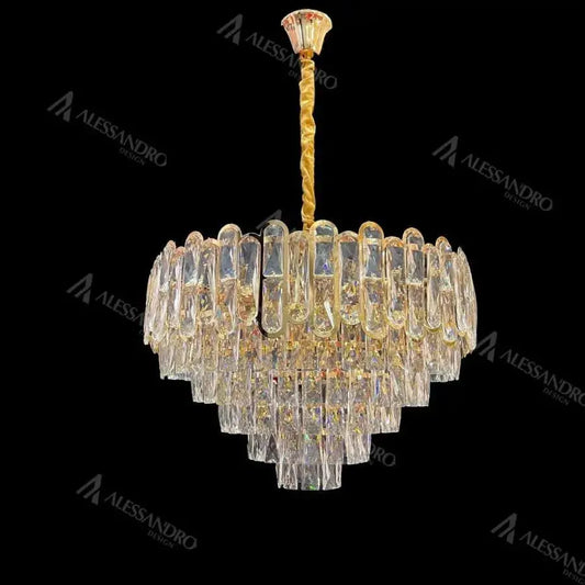 Lustre en cristal Bamsi 10x E27 diamètre 60 cm doré