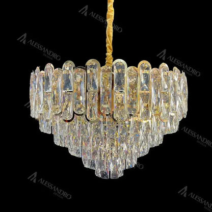 Lustre en cristal Bamsi 10x E27 diamètre 60 cm doré