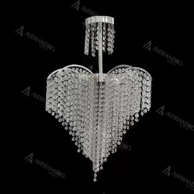 Lustre en cristal Baylor 4x E27 diamètre 44 cm argent