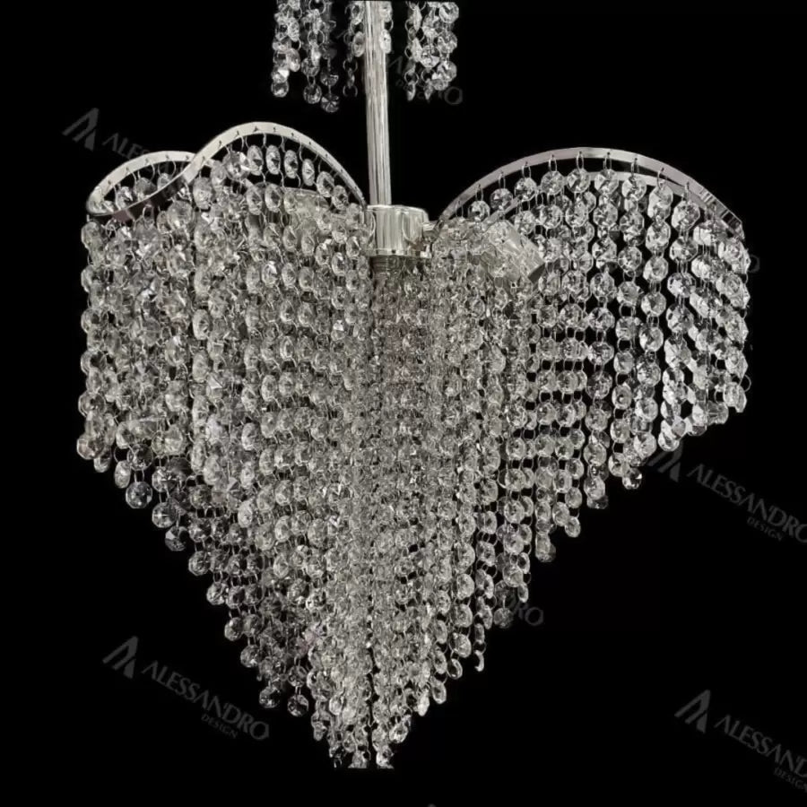 Lustre en cristal Baylor 4x E27 diamètre 44 cm argent
