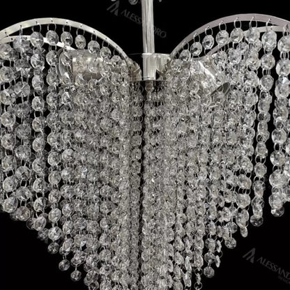 Lustre en cristal Baylor 4x E27 diamètre 44 cm argent