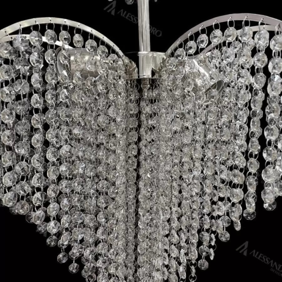 Lustre en cristal Baylor 4x E27 diamètre 44 cm argent