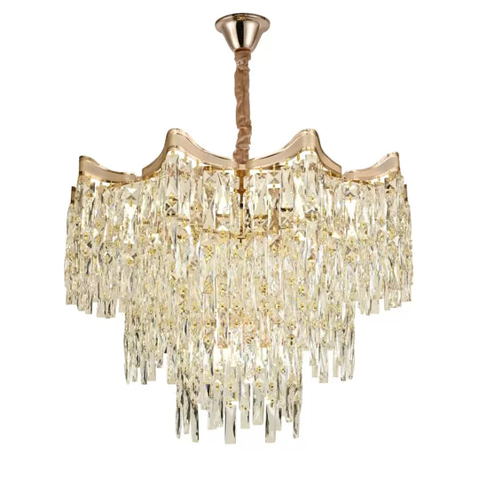 Chandelier en Cristal Bennett 10x E27 Candélabre en Cristal doré Titre par défaut Alessandro Design