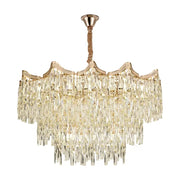 Lustre en cristal diamètre 78 cm, 20x E27, doré, hauteur réglable