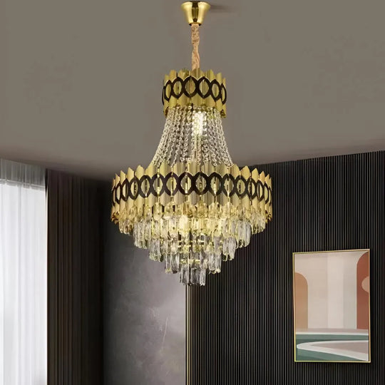 Lustre en cristal Evangeline or noir 10XE14 lustre en cristal réglable en hauteur titre par défaut Alessandro Design