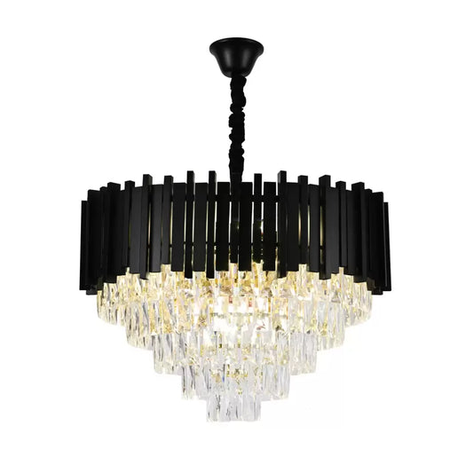 Lustre Cristal Franco 8x E27 Noir