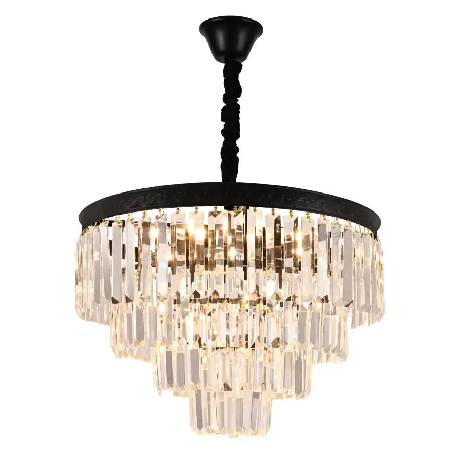 Lustre en cristal Frank 10x E27 noir