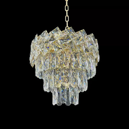 Lustre en cristal WINDSOR Petito 3xE14, diamètre 29cm, doré brillant, hauteur réglable, métal et cristal