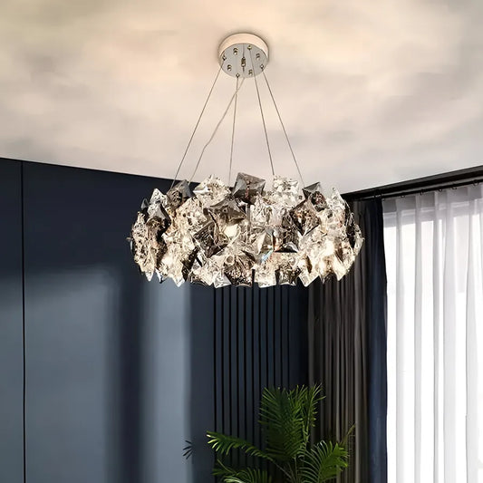 Lustre en cristal Hara 9x E27 Argent