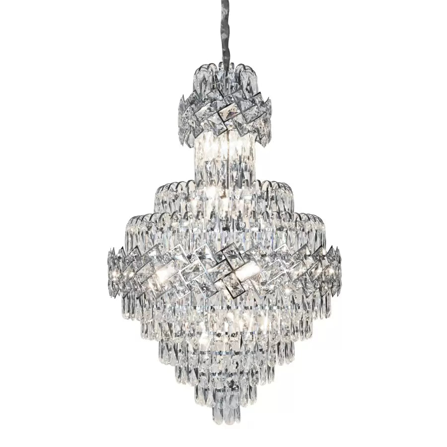 Candelabru Cristal WINDSOR Grande Supremo 14xE14, Diametru 60X90cm, Crom Lucios, Inaltime Reglabila Candelabre Cristal Default Title Alessandro Design