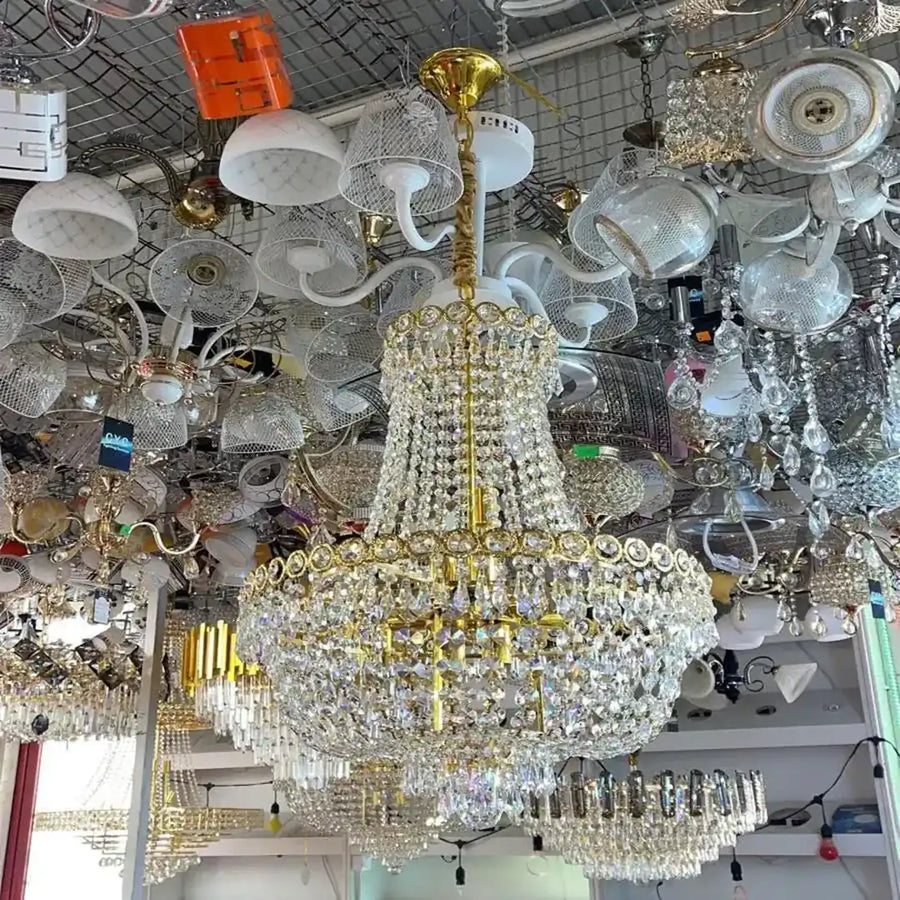 Lustre en cristal Kassian 11x E14 doré