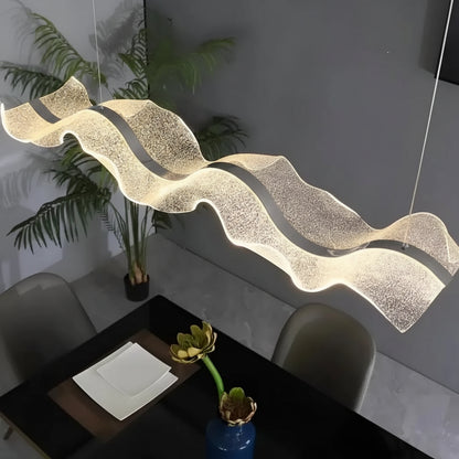 Lustre LED avec télécommande, suspendu AMI 63W, linéaire, lumière froide/chaude/neutre, blanc, hauteur réglable