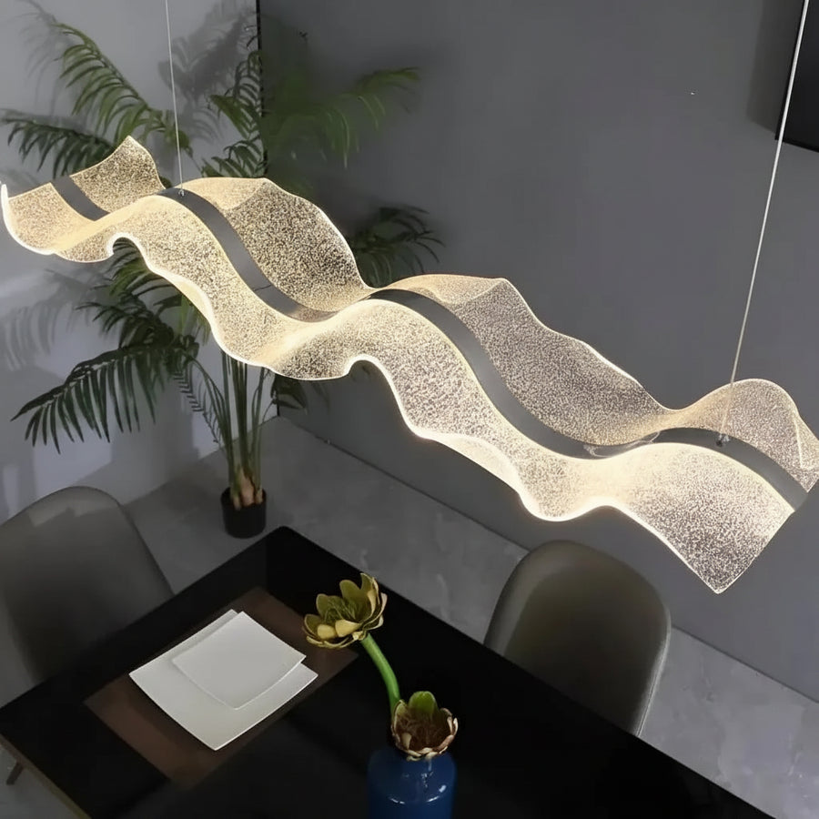 Lustre LED avec télécommande, suspendu AMI 63W, linéaire, lumière froide/chaude/neutre, blanc, hauteur réglable