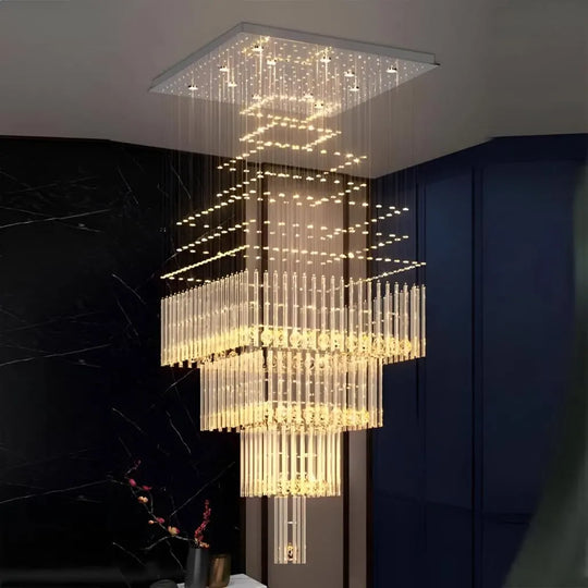 Lustre en cristal LED 80W FLORENTIA doré, diamètre 50 cm, hauteur 200 cm, modèle échelle lustre en cristal titre par défaut Alessandro Design