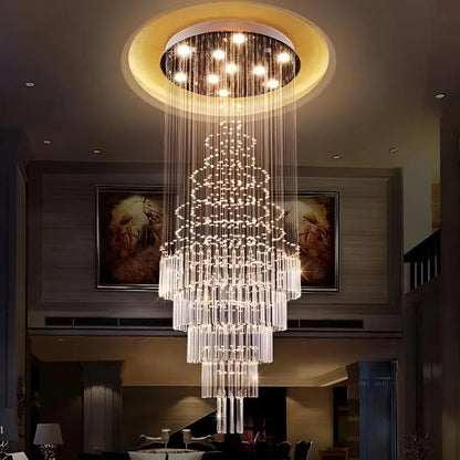 Lustre en cristal LED 80W AUGUSTA Or, diamètre 50cm, hauteur 200cm, modèle échelle lustre en cristal titre par défaut Alessandro Design