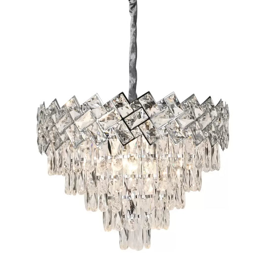 Lustre en cristal WINDSOR Eleganza 8xE14, diamètre 39 cm, chrome brillant, lustres en cristal à hauteur réglable Titre par défaut Alessandro Design