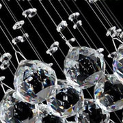 Lustre LED en cristal 13 xGU10 Meili Chrome, diamètre 80 cm, hauteur 240 cm, modèle échelle