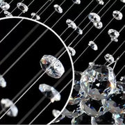 Lustre LED en cristal 13 xGU10 Meili Chrome, diamètre 80 cm, hauteur 240 cm, modèle échelle