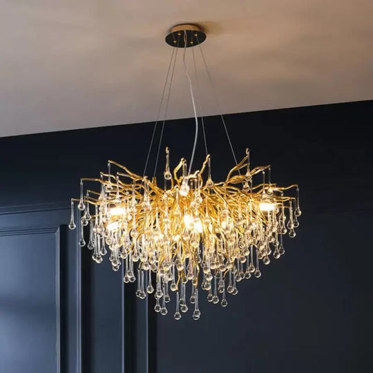 Lustre en cristal Nathanael 7x G9 Lustres en cristal doré Titre par défaut Alessandro Design