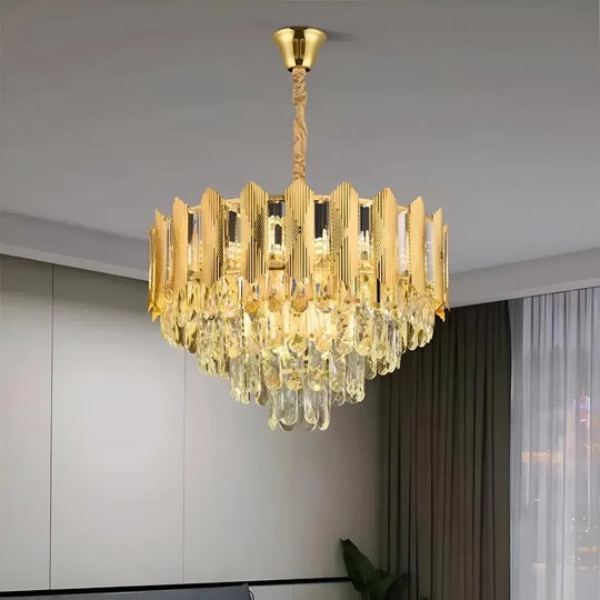 Lustre en cristal BUCKINGHAM Elegance 8x E14, diamètre 49 cm, or brillant, lustres en cristal à hauteur réglable Titre par défaut Alessandro Design