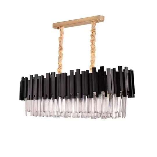Lustre en cristal BLOIS Regalis 10xE14, longueur 80 cm, noir, lustre en cristal à hauteur réglable Titre par défaut Alessandro Design