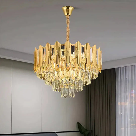 Lustre en cristal BUCKINGHAM Nobile 5xE14, diamètre 40 cm, or brillant, lustres en cristal à hauteur réglable Titre par défaut Alessandro Design