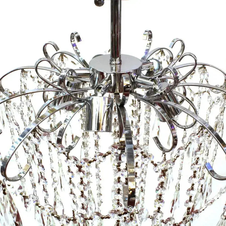 Lustre en cristal EDINBURGH Eleganza, 5xE27, diamètre 47cm, Chrome brillant
