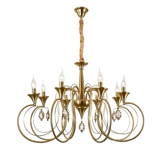 Lustre en cristal Frederick 8xE14, diamètre 52 cm, doré, lustres classiques à hauteur réglable Titre par défaut Alessandro Design
