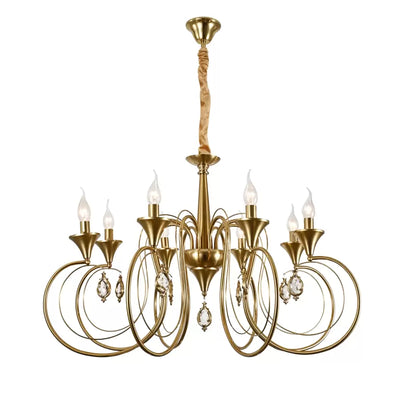 Lustre en cristal Frederick 8xE14, diamètre 52 cm, doré, hauteur réglable