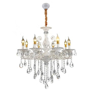 SANSSOUCI Magno Lustre en cristal, 8xE14, diamètre 70 cm, blanc