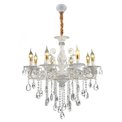 SANSSOUCI Magno Lustre en cristal, 8xE14, diamètre 70 cm, blanc