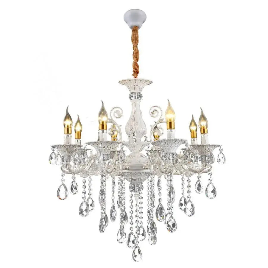 SANSSOUCI Magno Lustre en cristal, 8xE14, diamètre 70 cm, blanc