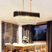 Lustre en cristal VERSAILLES Regalis 10x E14, diamètre 80cm, or brillant et noir, hauteur réglable