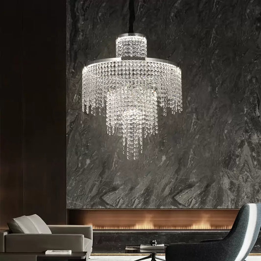 Lustre LED en cristal avec télécommande Oscar 59W Dimable Argent