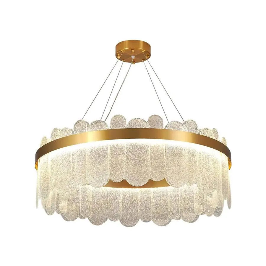 Lustre LED doré à intensité variable 128 W avec télécommande Alvaro