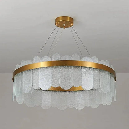 Lustre LED doré à intensité variable 128 W avec télécommande Alvaro