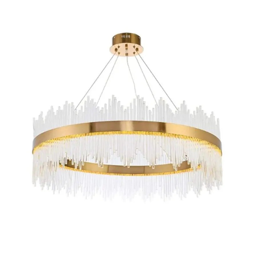 Lustre LED avec télécommande Lazaro 63W candélabre en cristal doré à intensité variable Titre par défaut Alessandro Design