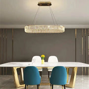 Lustre LED avec télécommande Zimar 80W, diamètre 80cm doré