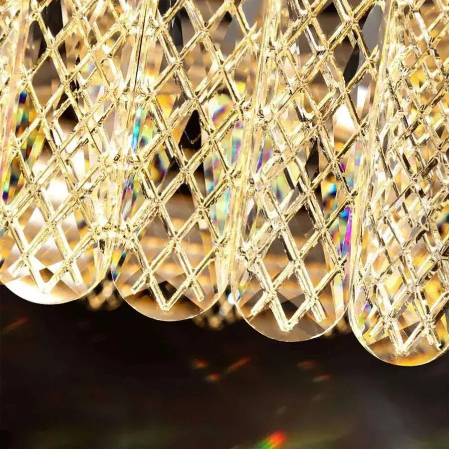 Lustre LED avec télécommande Zimar 80W, diamètre 80cm doré