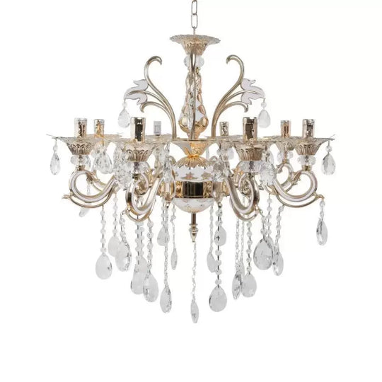Candélabre Ludovico, 8xE14, candélabre classique doré, métal et cristal Titre par défaut Alessandro Design