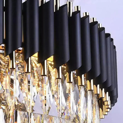 Candélabre Rubert, 9*E14, Or, Métal et Cristal