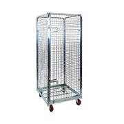 Chariot de transport type cage à 4 parois 80cmX70cmX170cm, Capacité 500kg, Argent