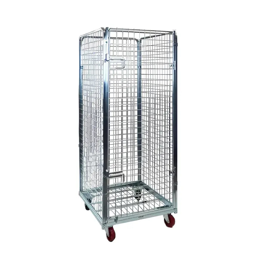 Chariot de transport type cage à 4 parois 80cmX70cmX170cm, Capacité 500kg, Argent
