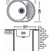 Évier de cuisine Angora, 57*47 cm, Quartz, Satin, 570/470AG