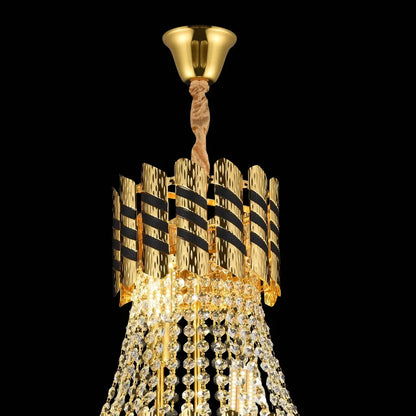 Lustre en cristal 9XE14 Nardo Gold, largeur 50 cm, hauteur 70 cm